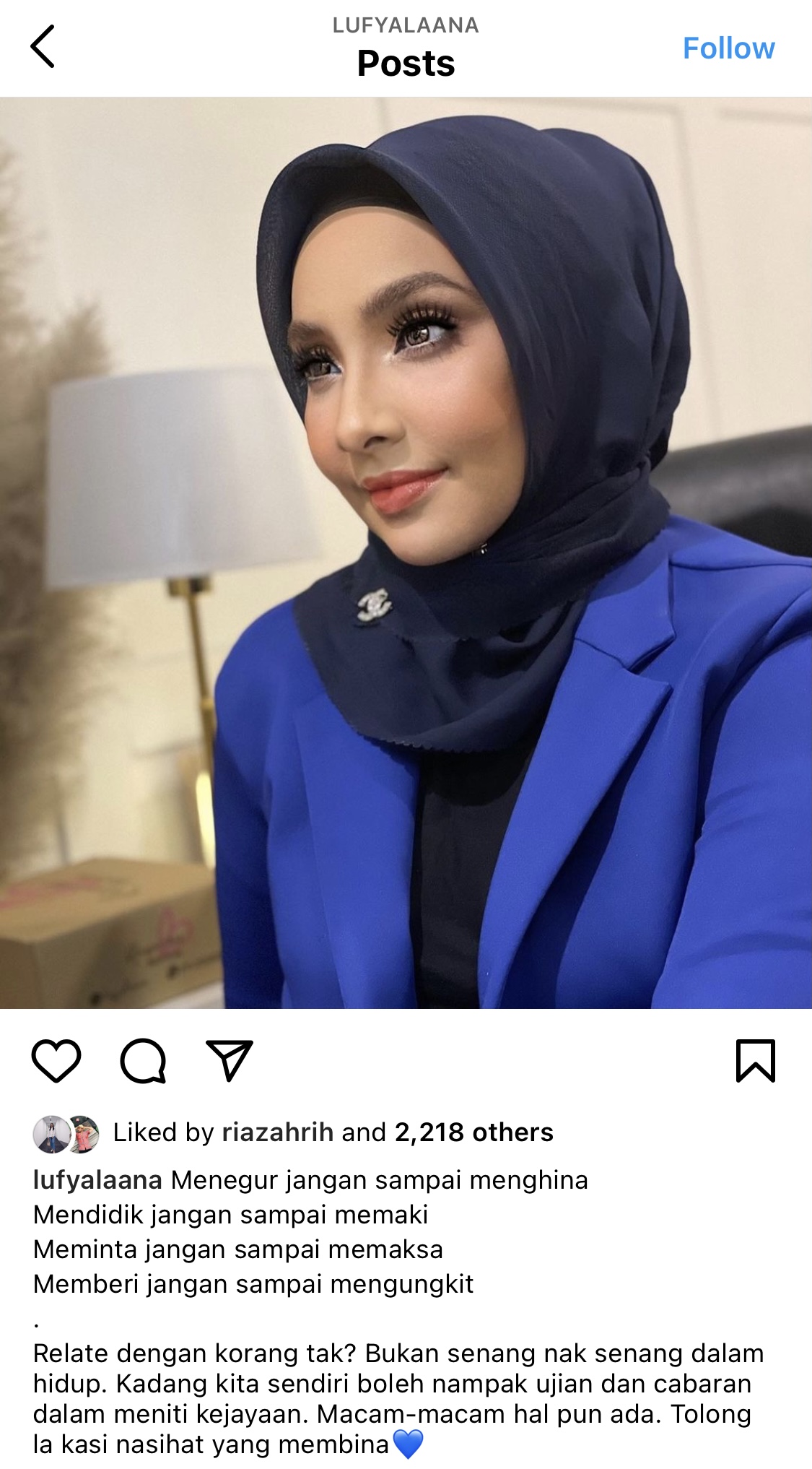 “Menegur Jangan Sampai Menghina,”- Lufya Omar - Media Hiburan